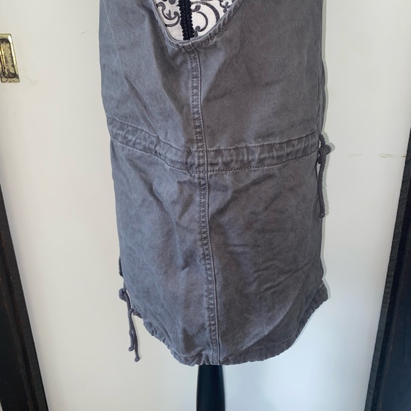 Per Se Size Large Grey Zipper and Button Up Vest with Drawstring Waist - Picture 10 of 15